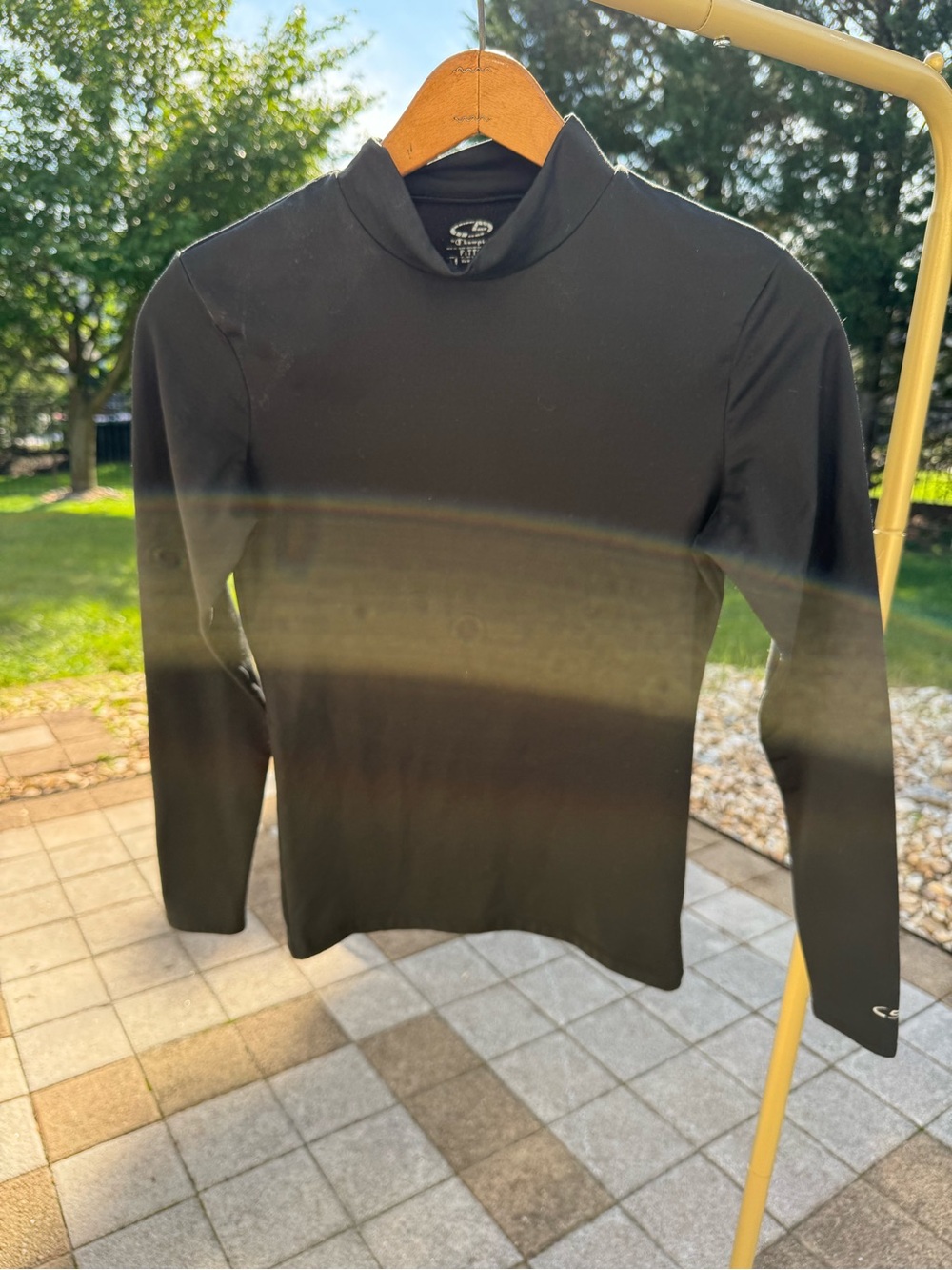C9 by Champion Black Long-Sleeve Mock Neck Athletic Top
